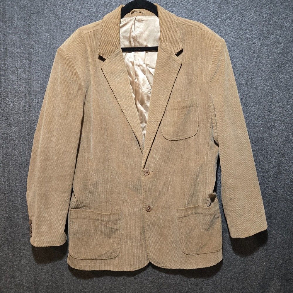 The Territory Ahead Men's Light Brown Corduroy Sport Coat Blazer Size 44R Cotton